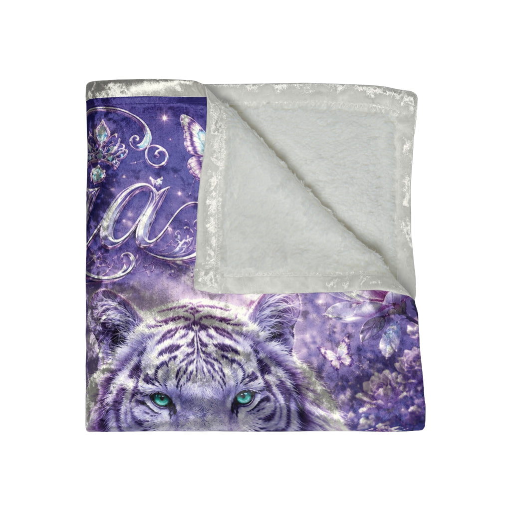 Luxury White Tiger Velvet Blanket