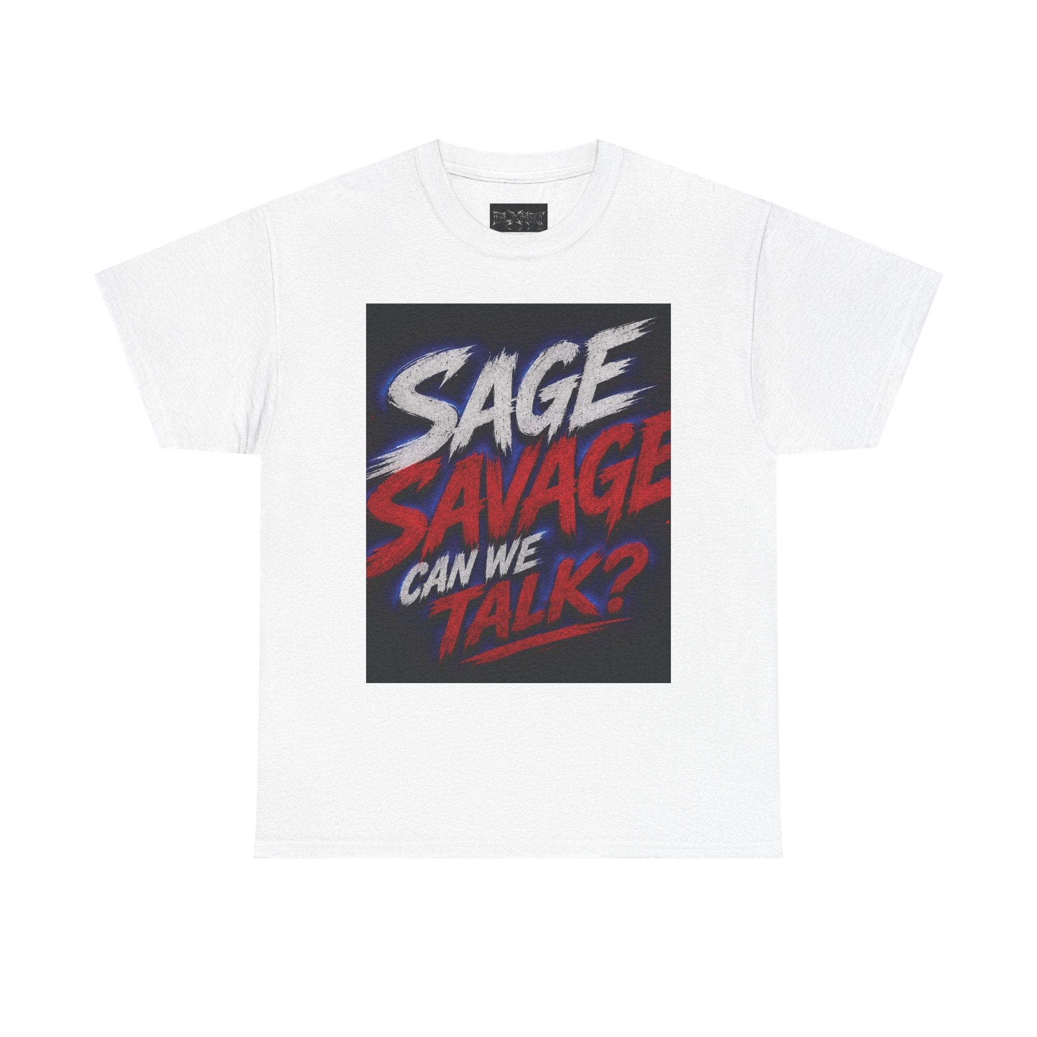 Sage Savage Can We Talk? Unisex Heavy Cotton Tee