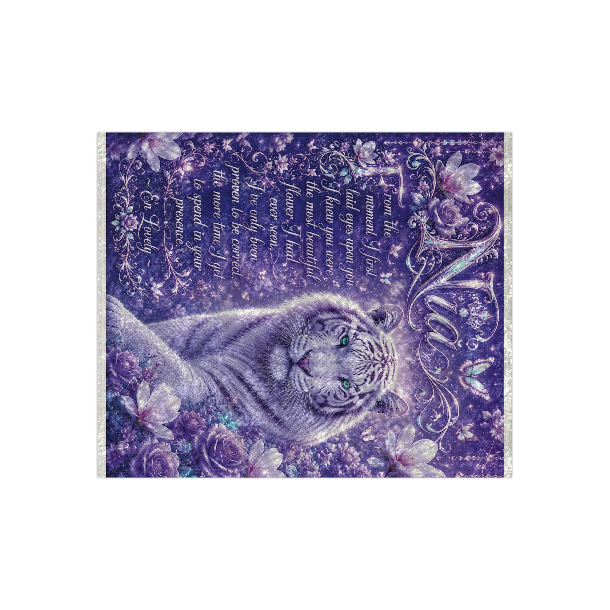 Luxury White Tiger Velvet Blanket
