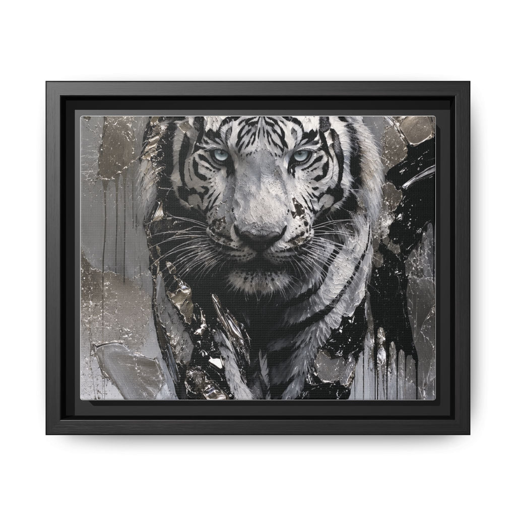 High-End Modern White Tiger Metallic Painting